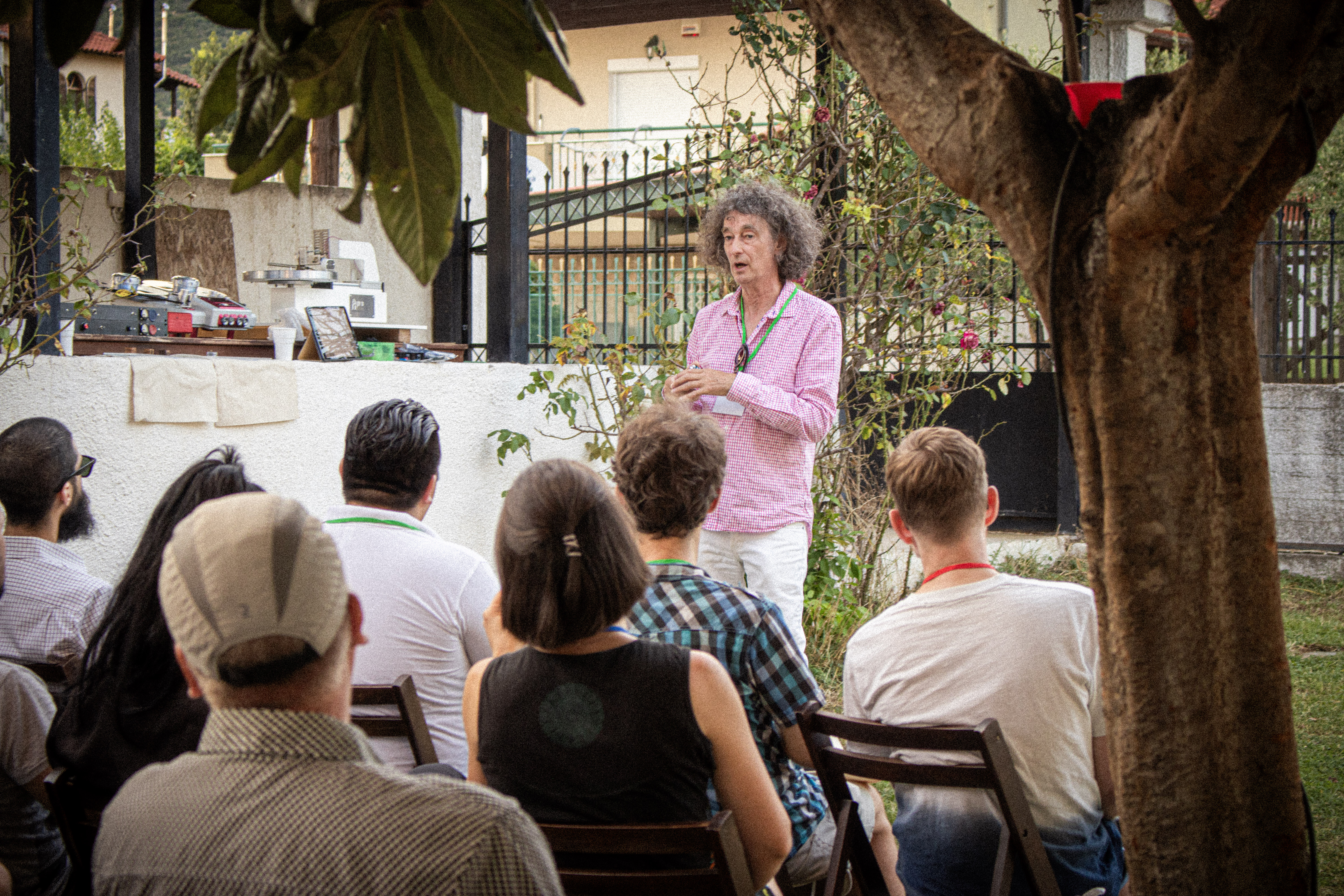 Crispin Murray (Guilde Productions Ltd) in action, presenting his work.