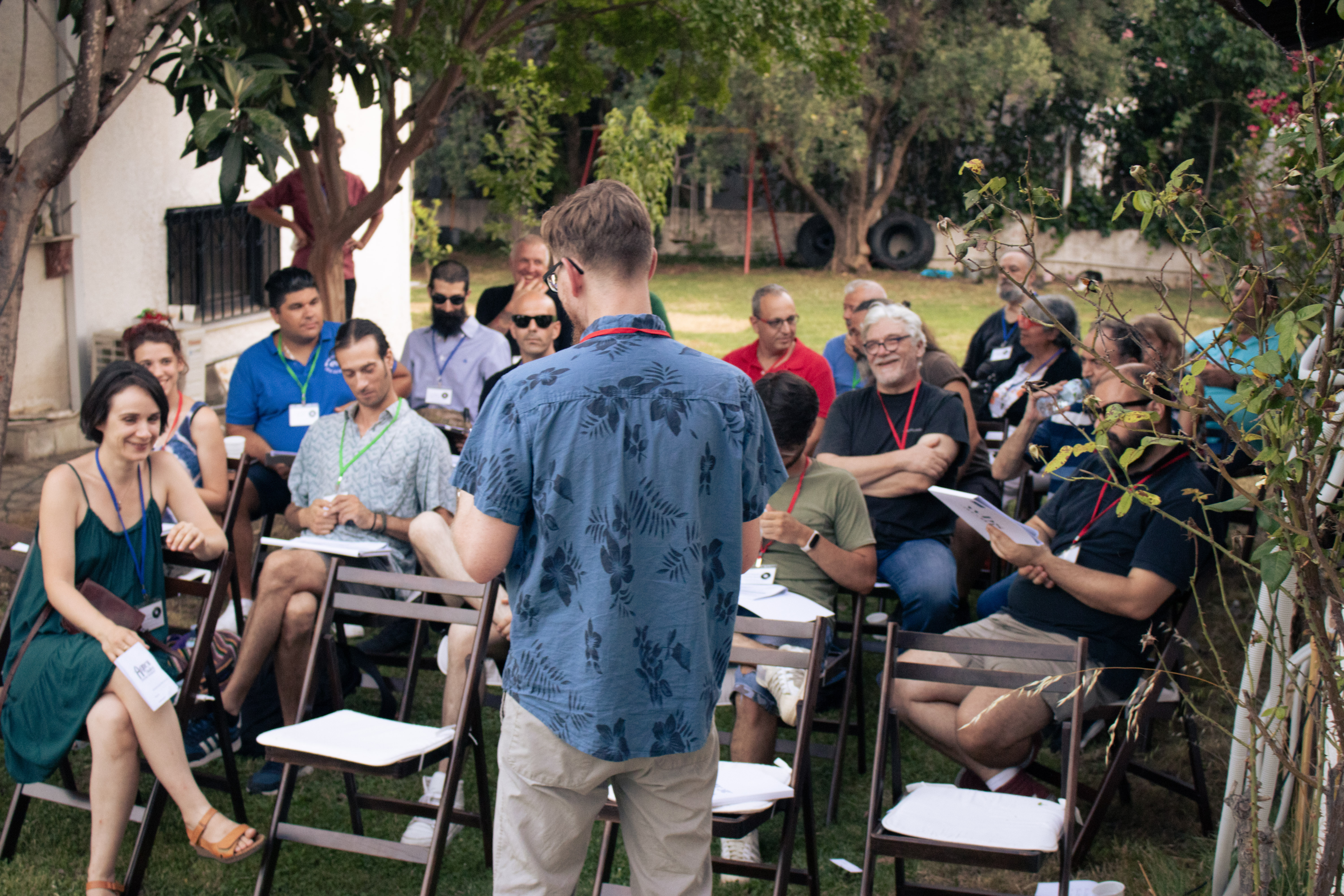 Rene Wiedner interacting with the audience during his presentation.