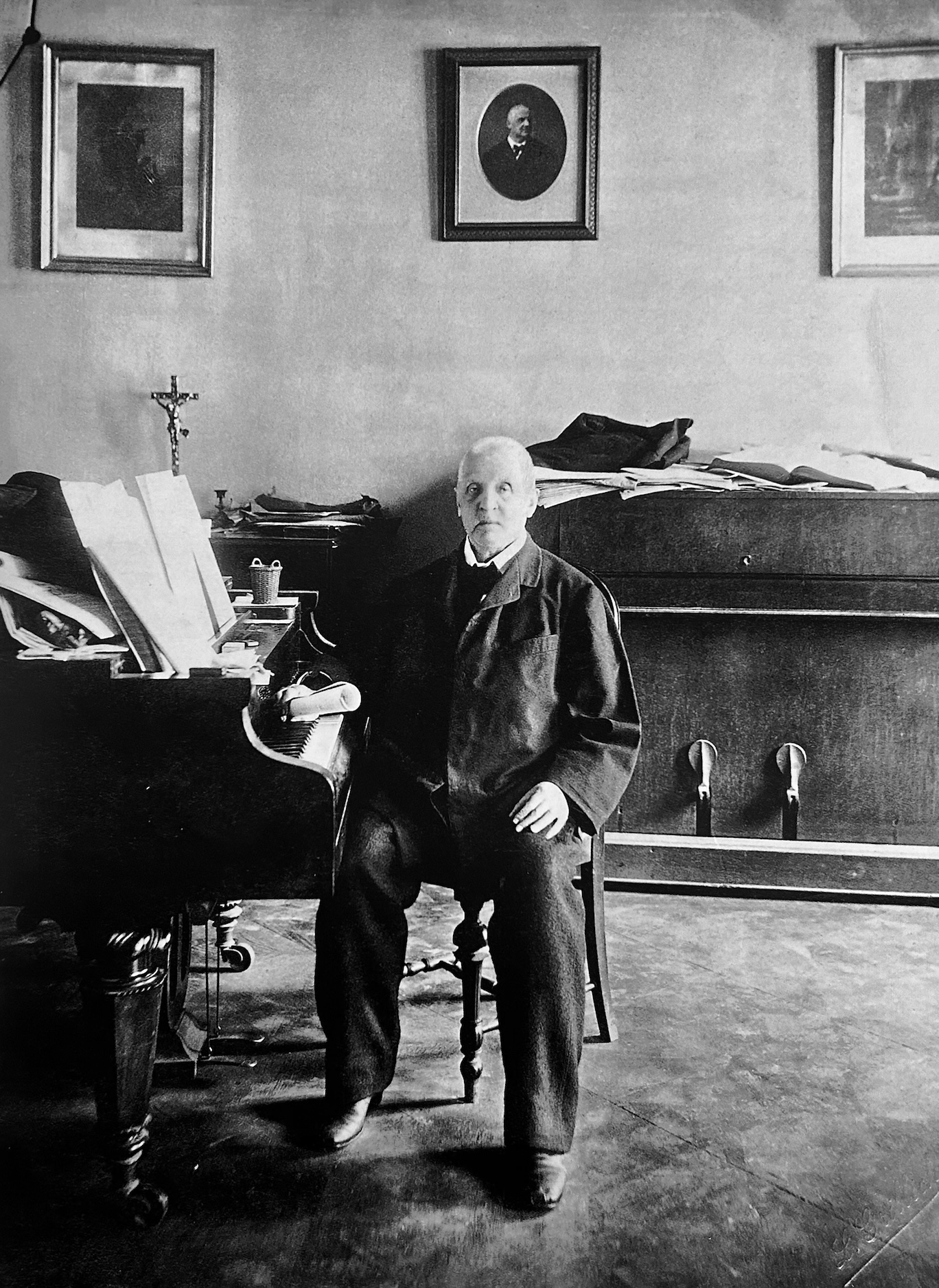 Anton Bruckner in his study at St. Florian's, c. 1890