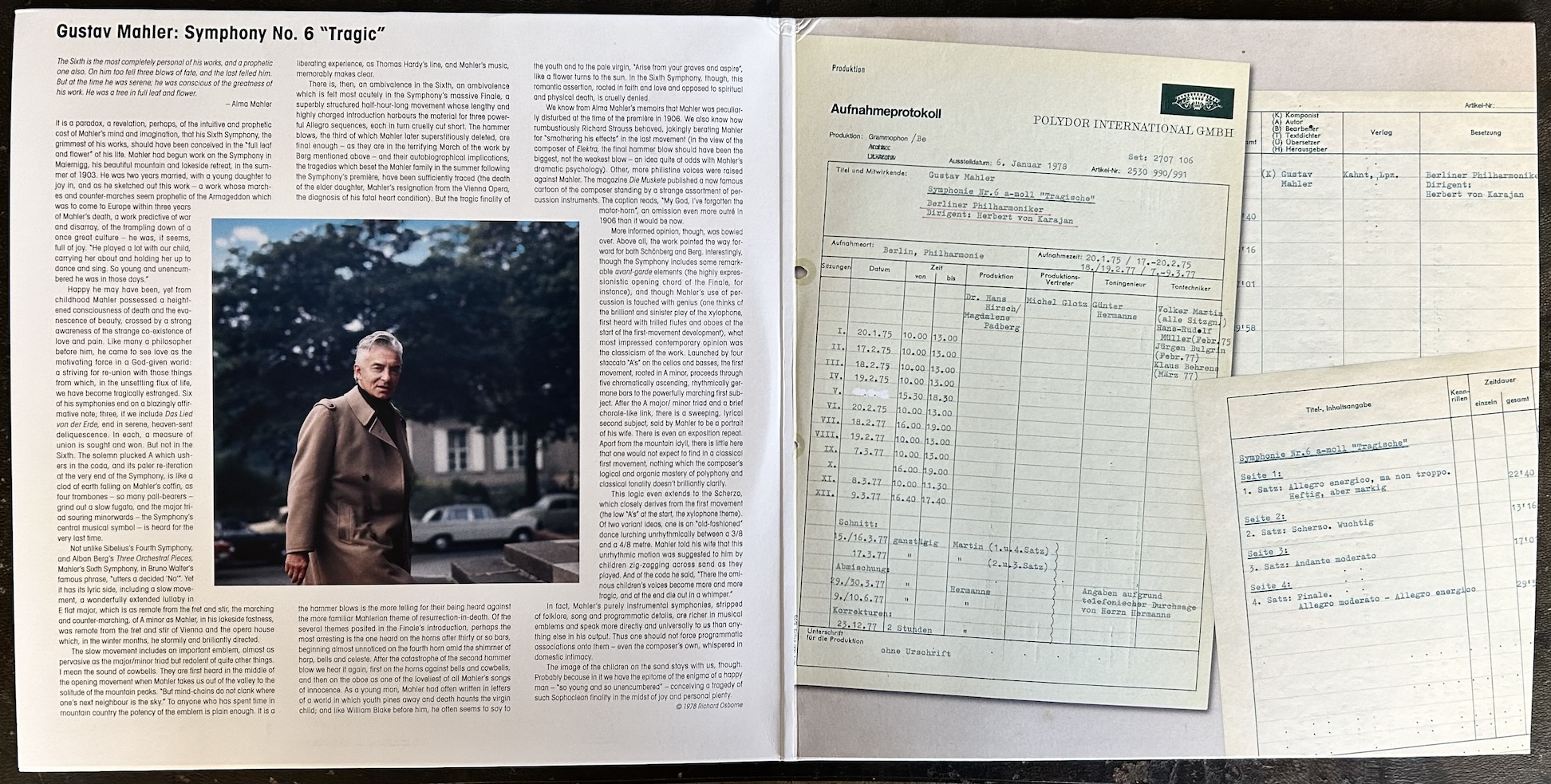 Gatefold of Original Source Reissue of Karajan's Mahler 6th Symphony