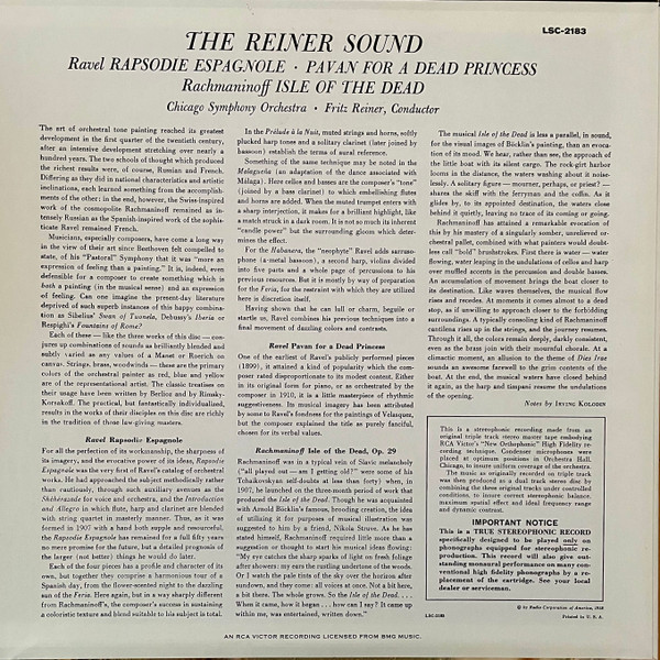 The Reiner Sound RCA Living Stereo Ravel Rapsodie Espagnole Pavan Fritz Reiner Chicago Symphony