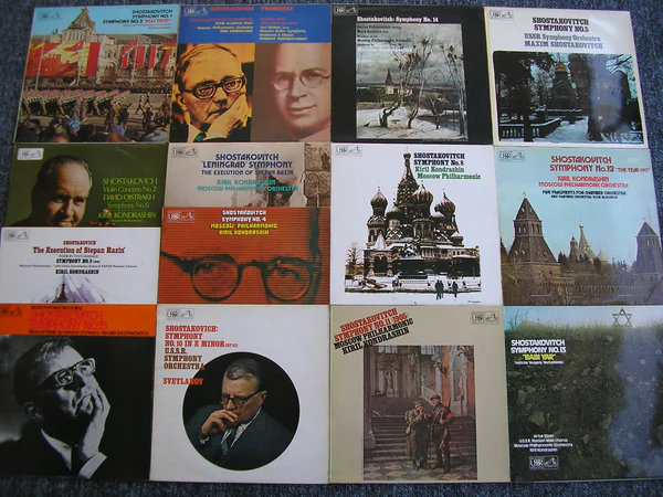 Assorted Soviet era recordings of Shostakovich symphonies released on EMI/Melodiya in the 1960s/70s