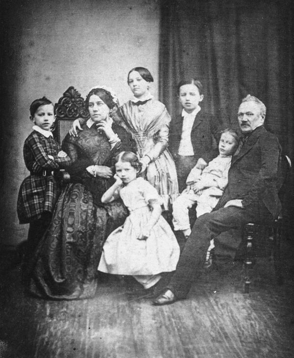 Tchaikovsky (l.) aged 8 with his family